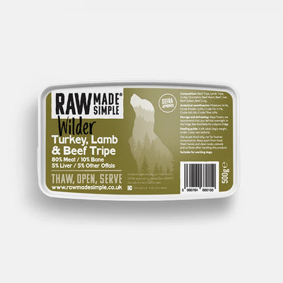 RMS  Turkey, Lamb & Beef Tripe 500g
